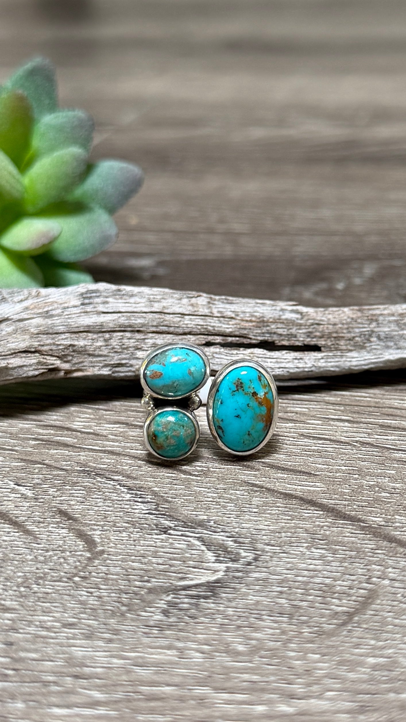 Multi Stone Turquoise Ring, Size 7.5