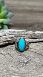 Samuel Yellowhair Turquoise Ring, Size 8
