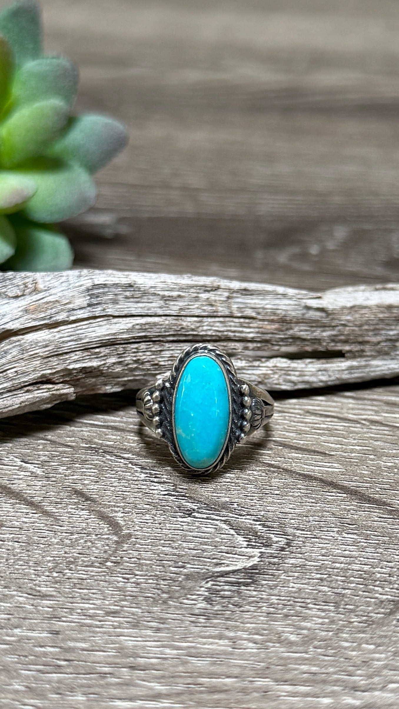 Samuel Yellowhair Turquoise Ring, Size 8