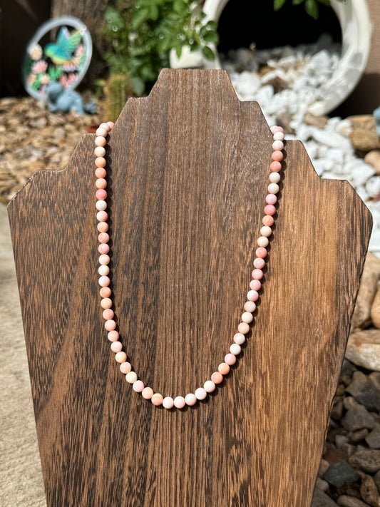 Pink Conch beaded necklace