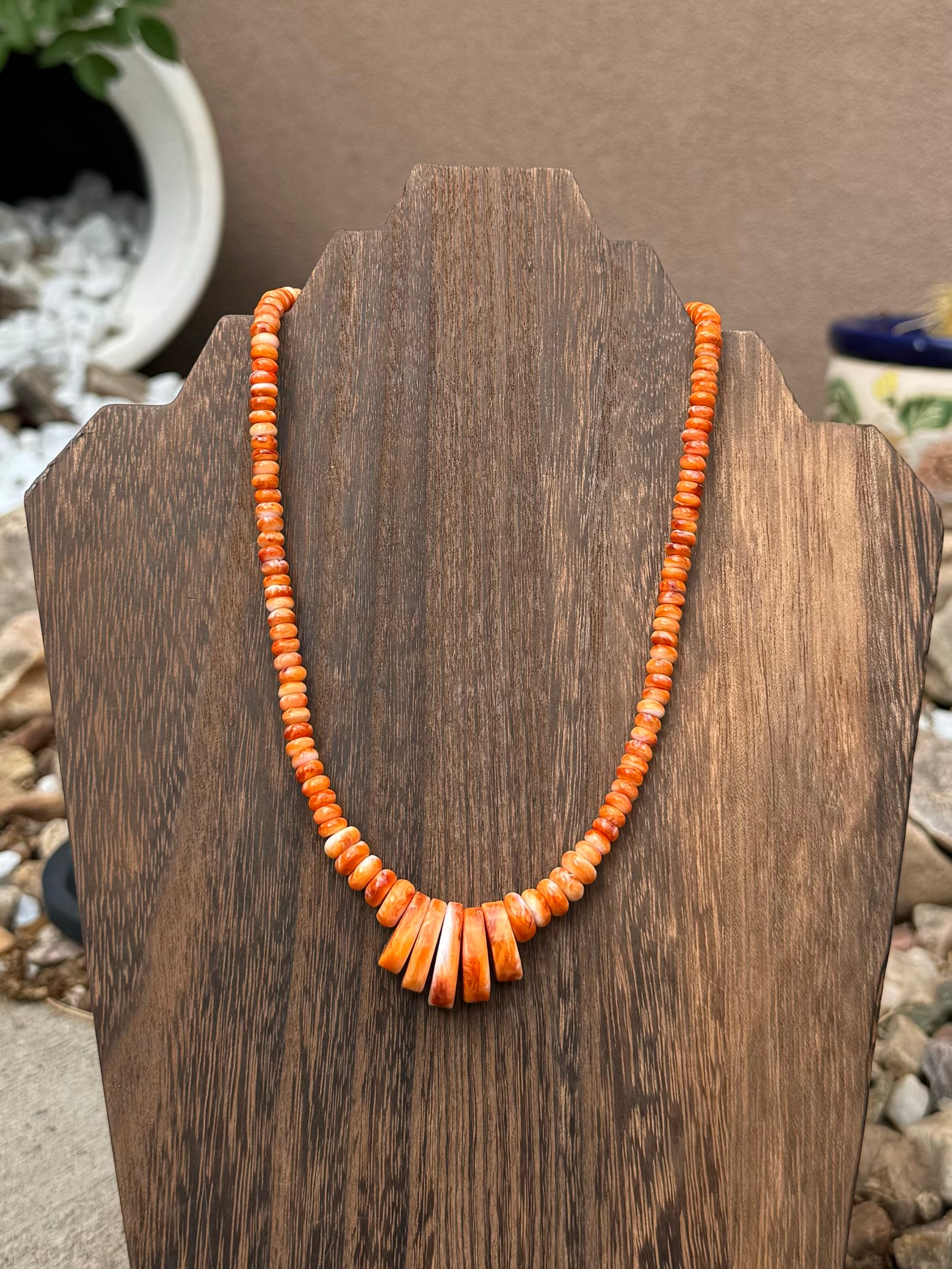 Orange spiny necklace