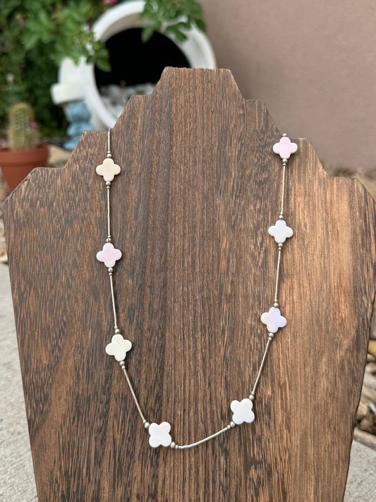 Pink Conch flower necklace