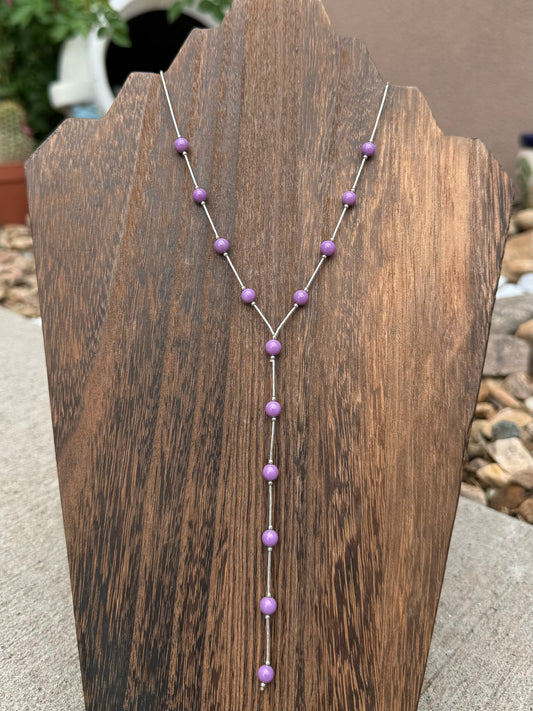 Phosphosiderite bead lariat