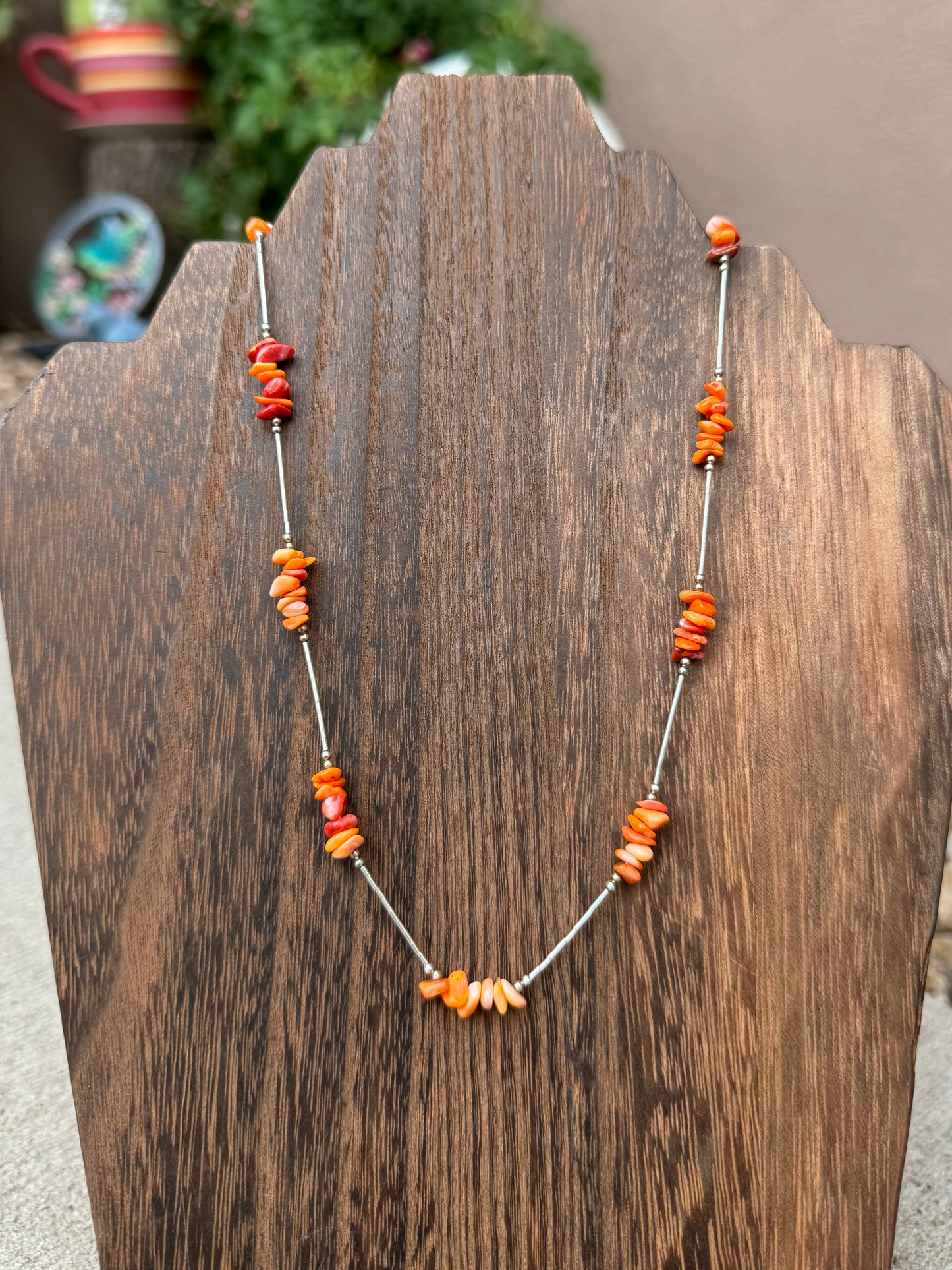 Orange spiny necklace