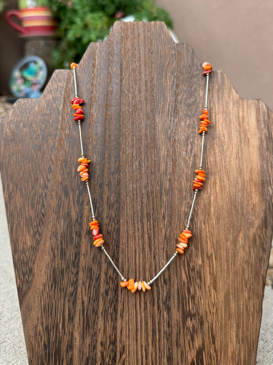 Orange spiny necklace