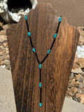 Black onyx & Sleeping beauty lariat