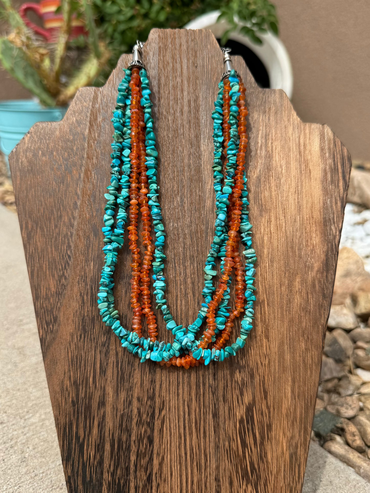 Turquoise & carnelian necklace