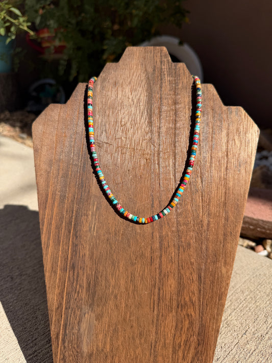 Multi stone heishi necklace