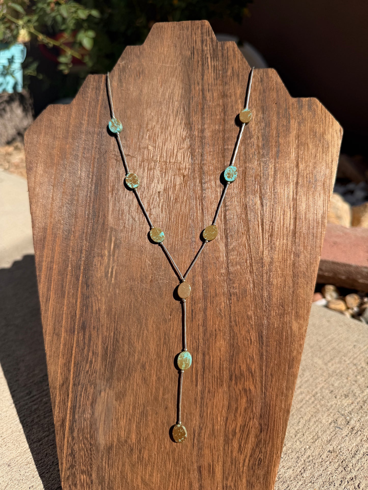 Turquoise pillow bead Lariat