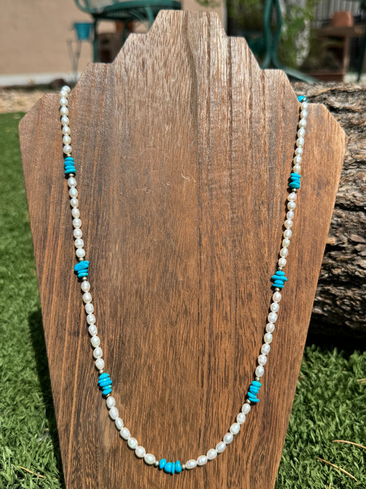 Freshwater pearl long necklace