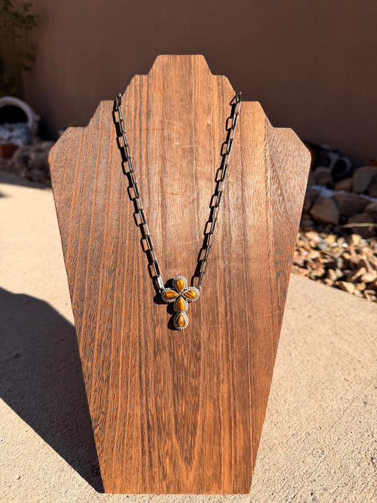 Tigers Eye Cross Bar Necklace