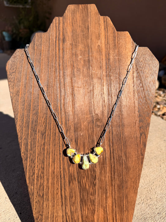 5 Stone Palomino Bar Necklace