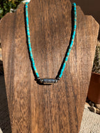 Turquoise heishi & Barrel necklace