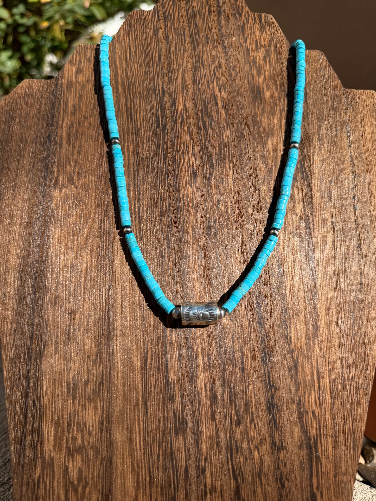 Heishi TQ & Barrel necklace