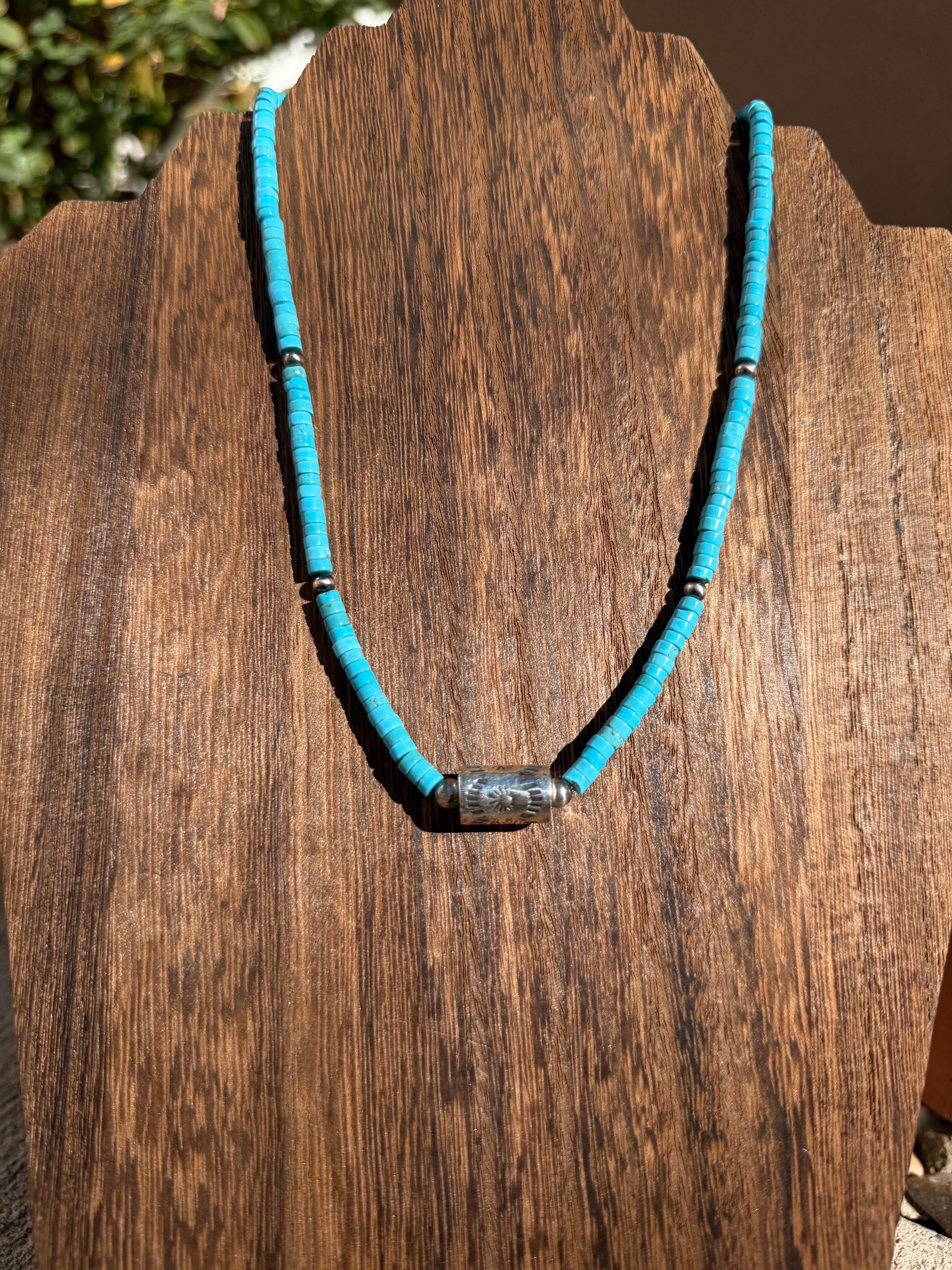 Heishi TQ & Barrel necklace