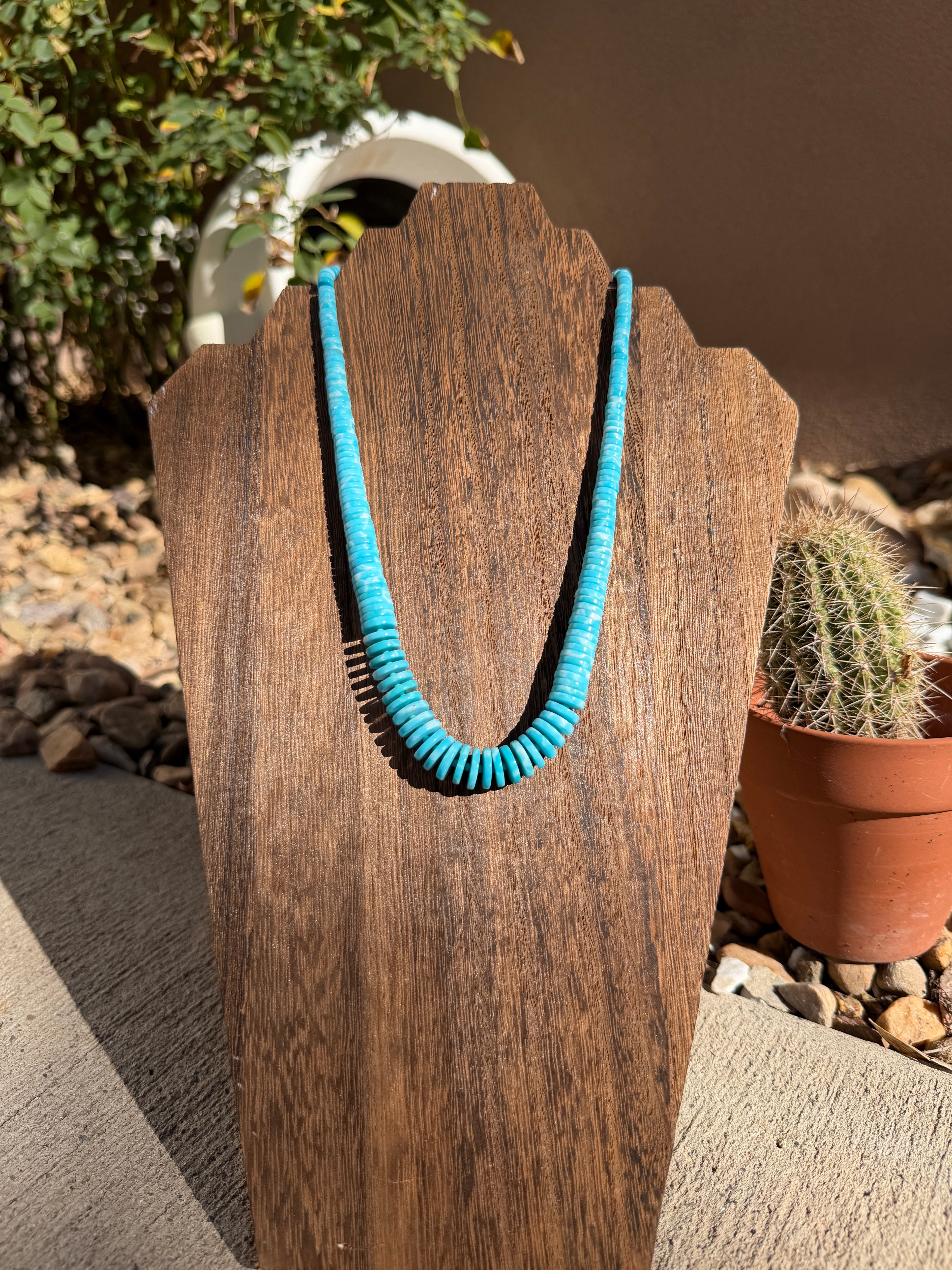 Synthetic Laramar heishi necklace