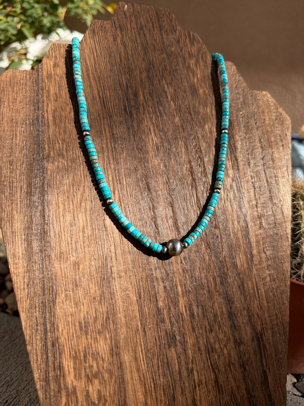 Heishi TQ necklace with pearls
