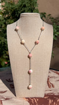 Liquid Silver Pink Conch Lariat