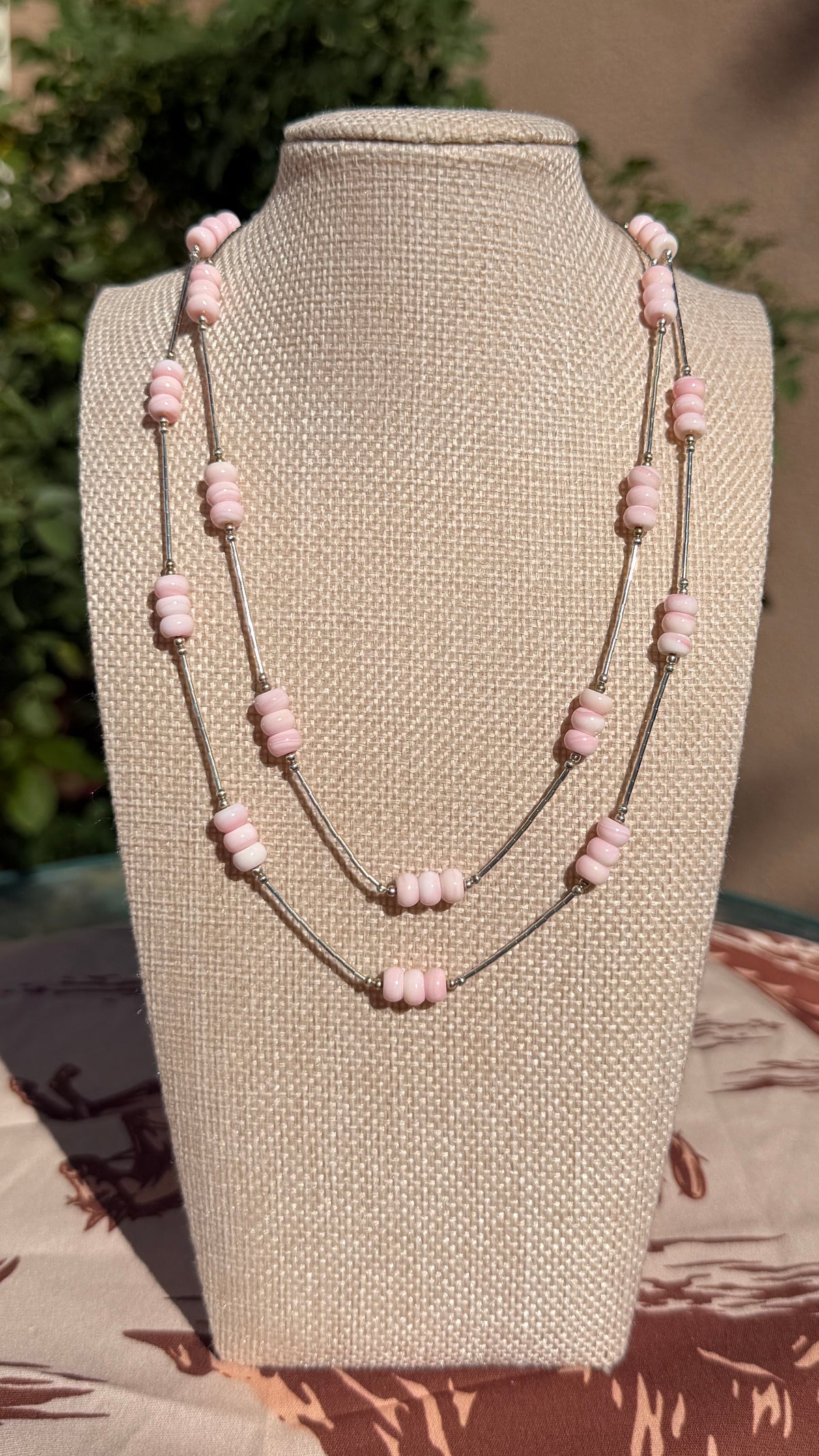 Pink Conch Liquid Silver Necklace