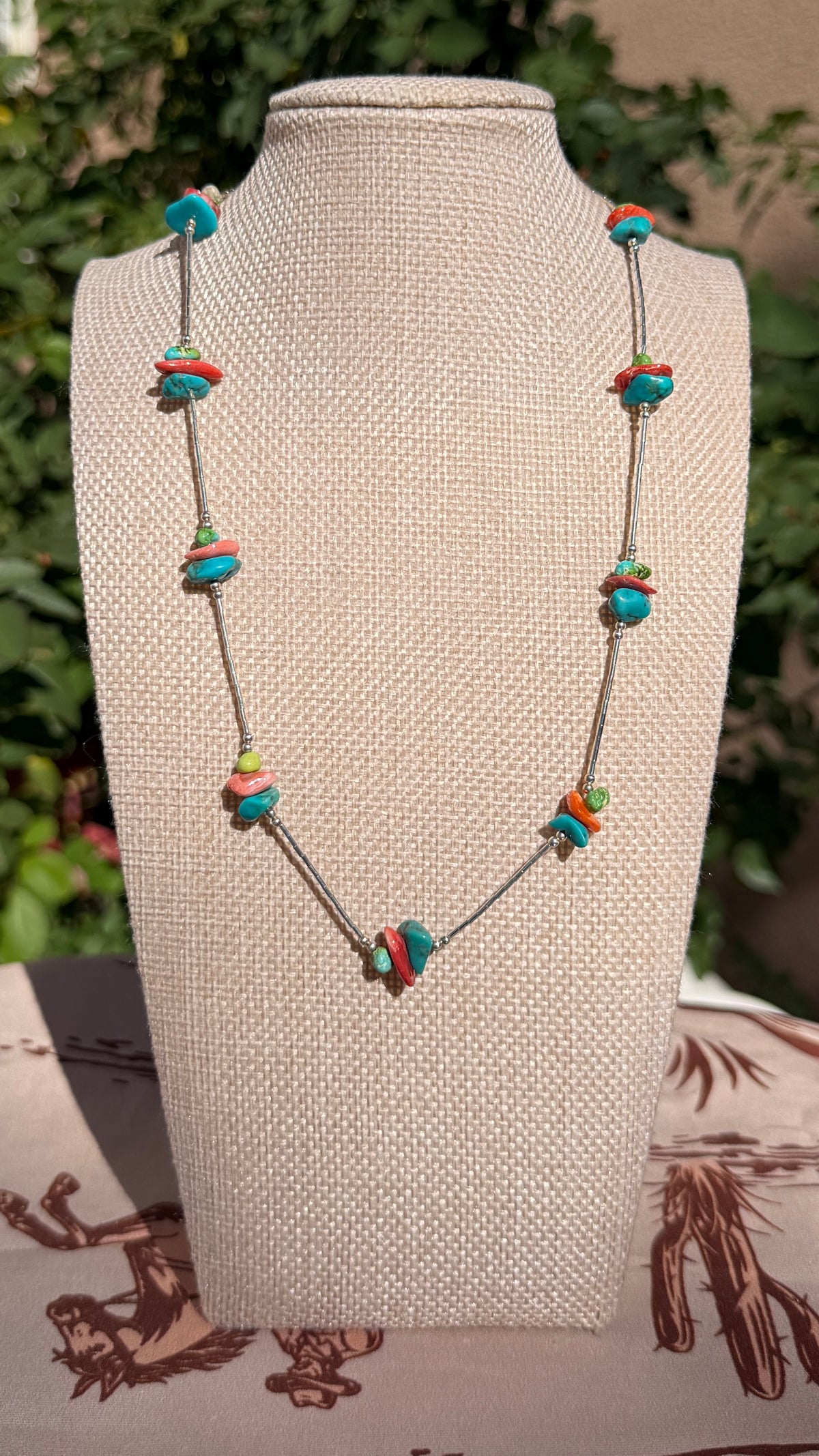 Multi Stone Liquid Silver Necklace