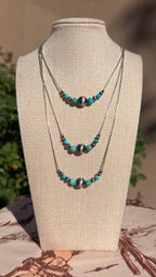 Liquid Silver Turquoise Everyday Stacker