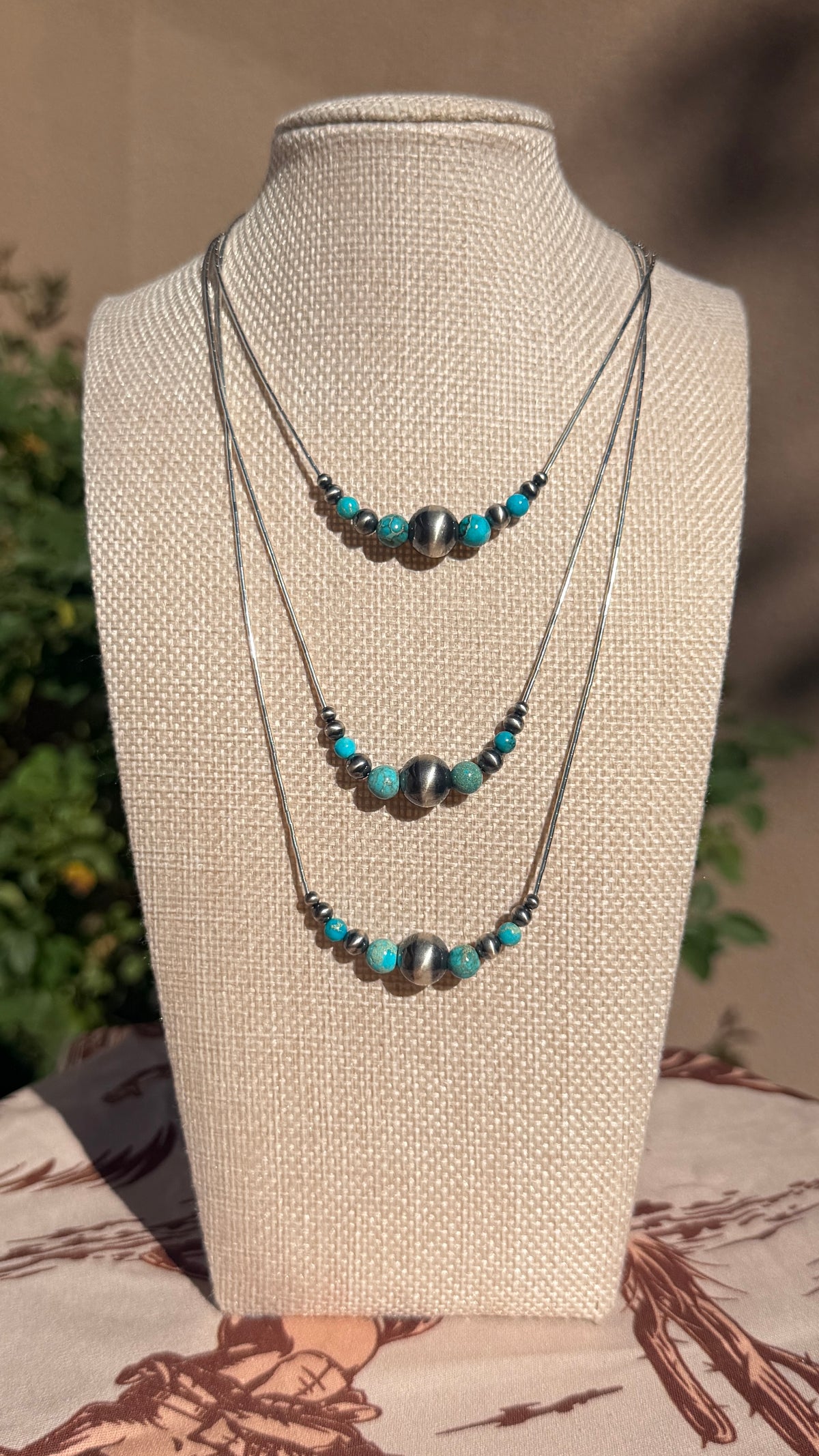 Liquid Silver Turquoise Everyday Stacker
