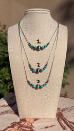 Liquid Silver Turquoise Everyday Stacker