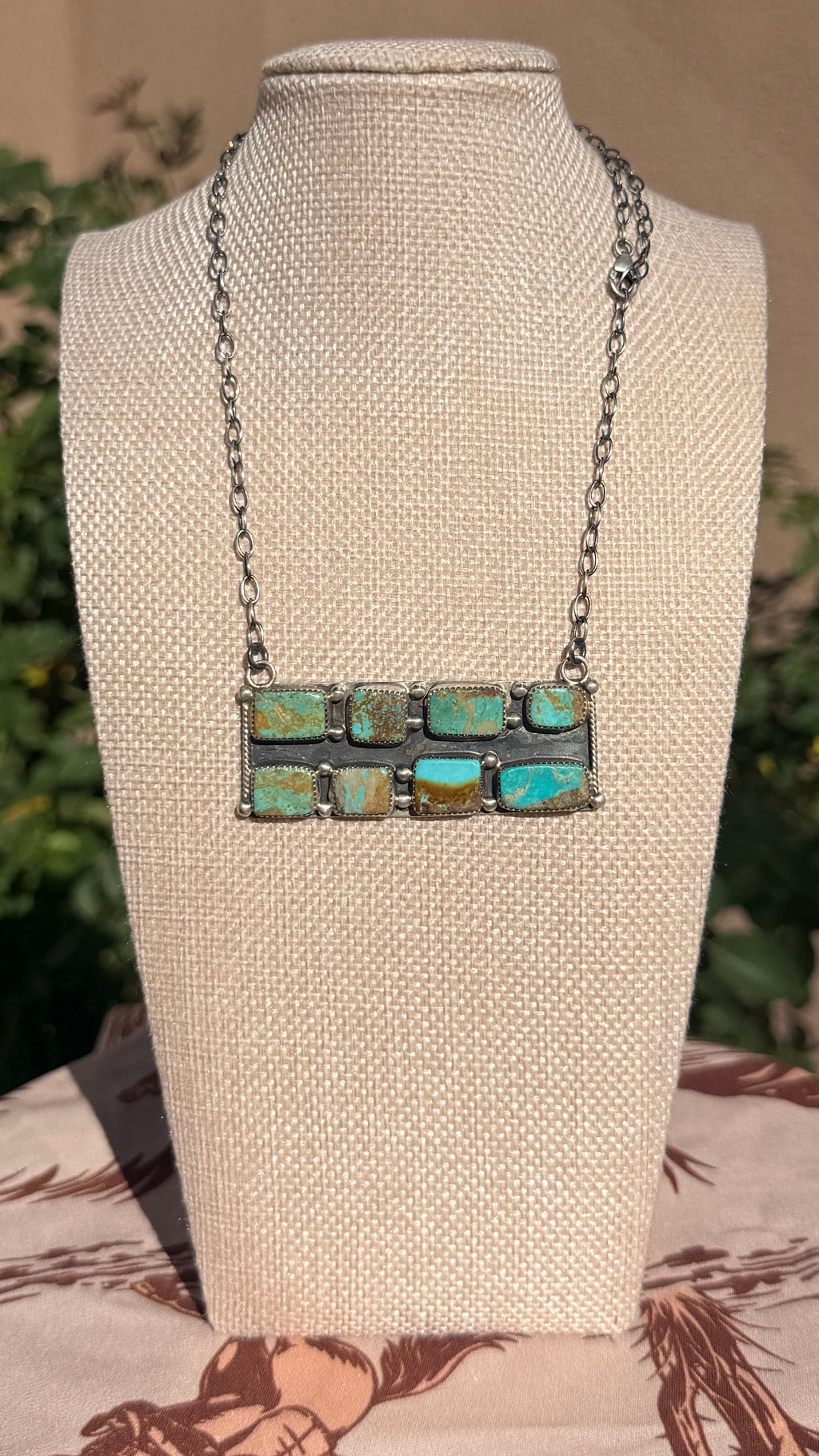 Jacqueline Silver Kingman Bar Necklace