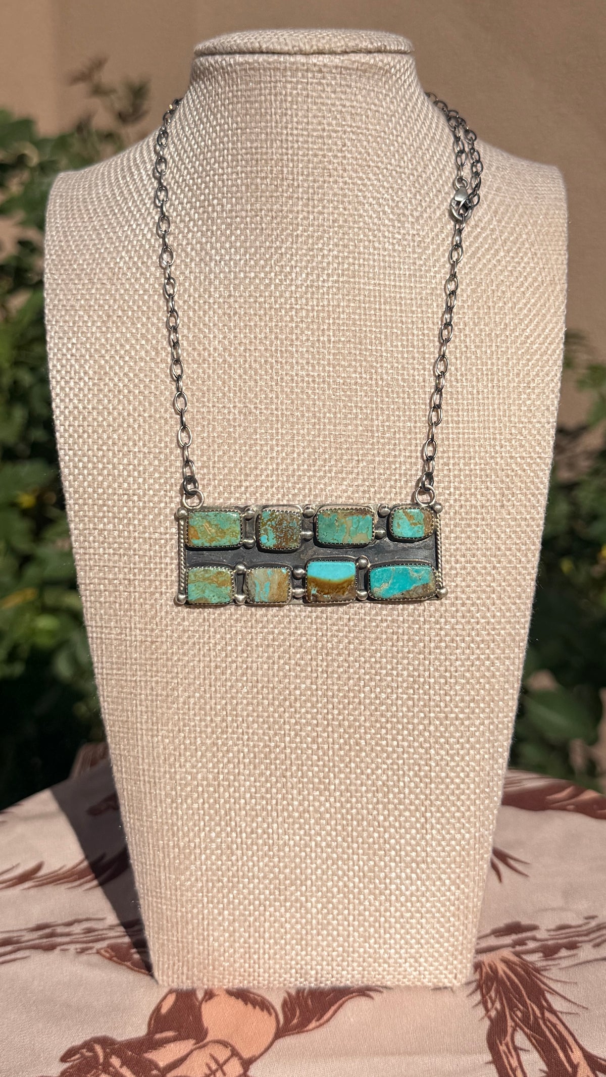 Jacqueline Silver Kingman Bar Necklace