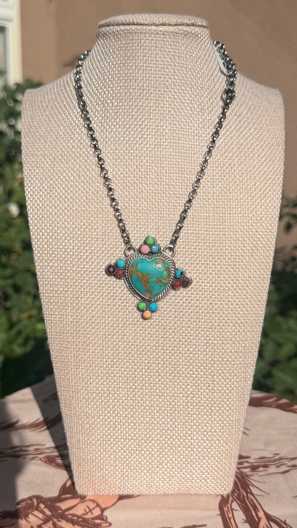 P. Williams Multi Stone Heart Necklace
