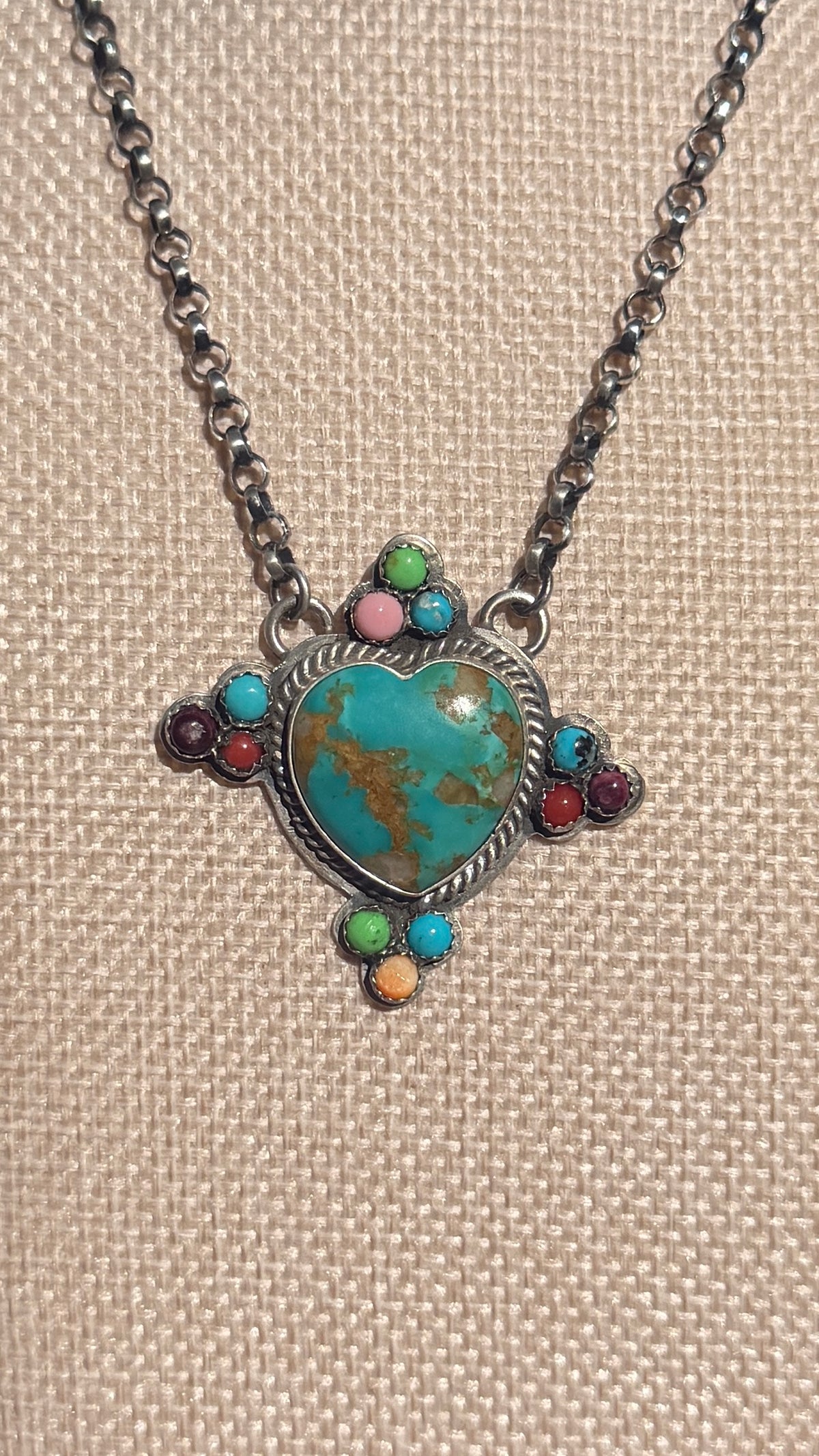 P. Williams Multi Stone Heart Necklace