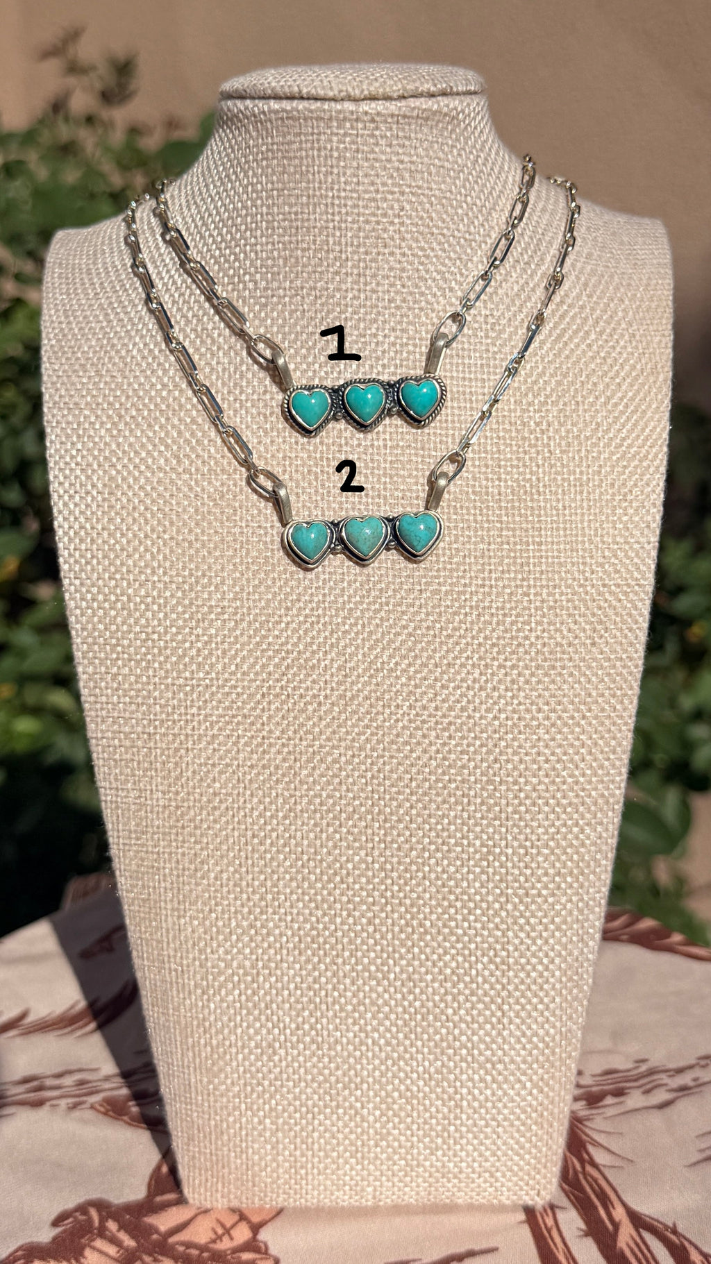 Kingman Heart Bar Necklace
