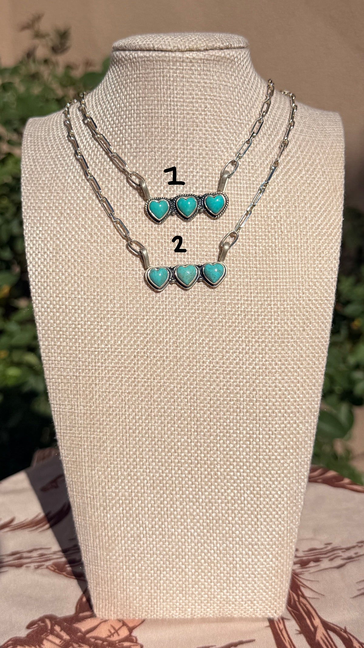 Kingman Heart Bar Necklace