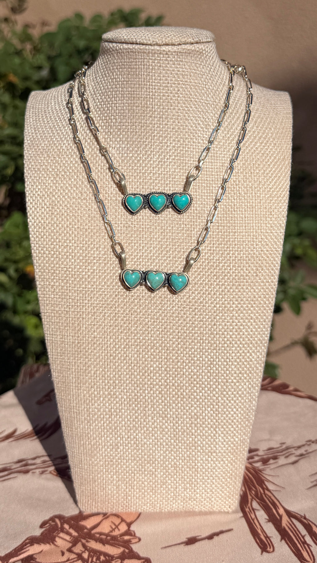 Kingman Heart Bar Necklace