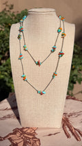 Multi Stone Liquid Silver Necklace
