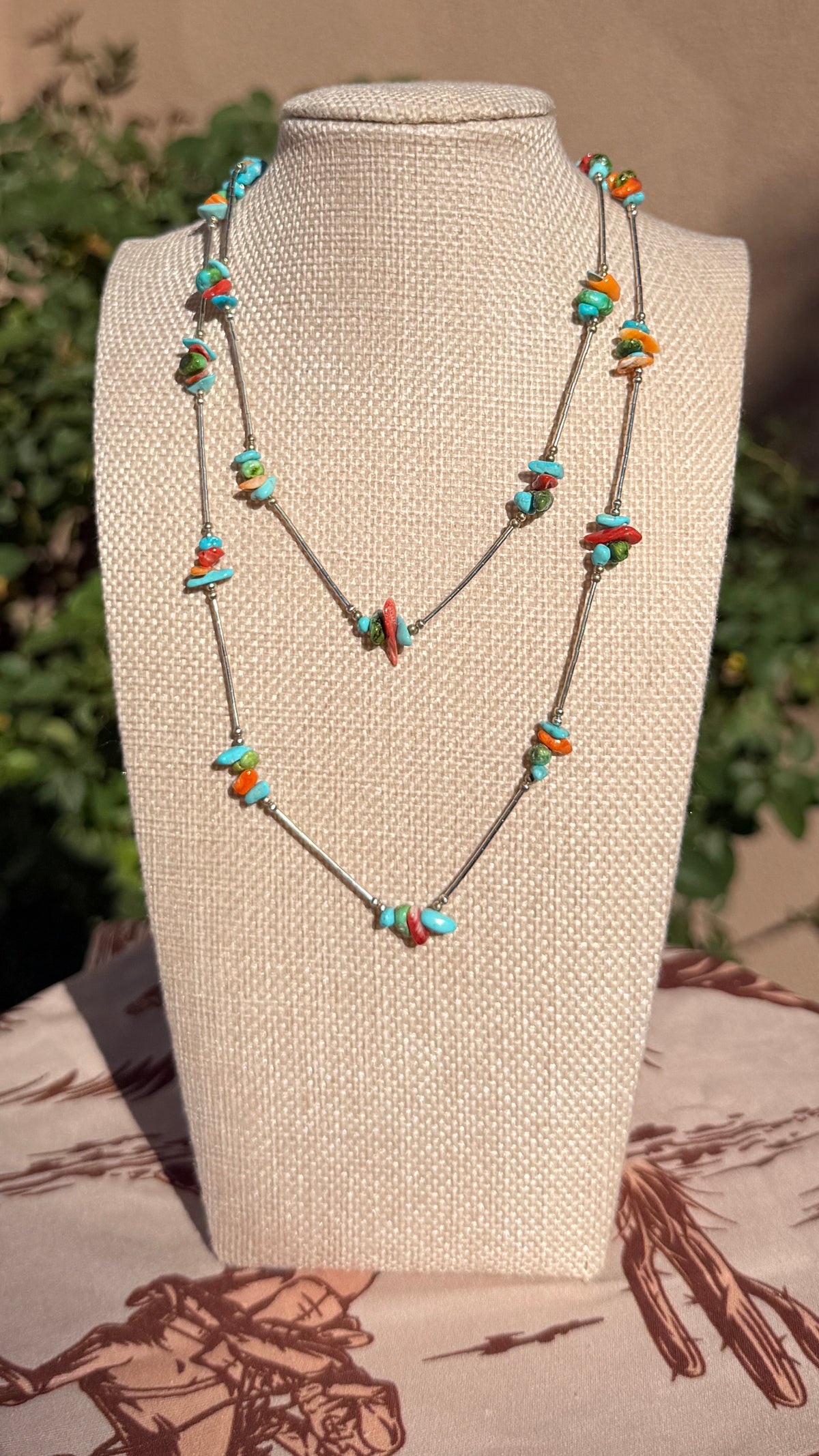 Multi Stone Liquid Silver Necklace