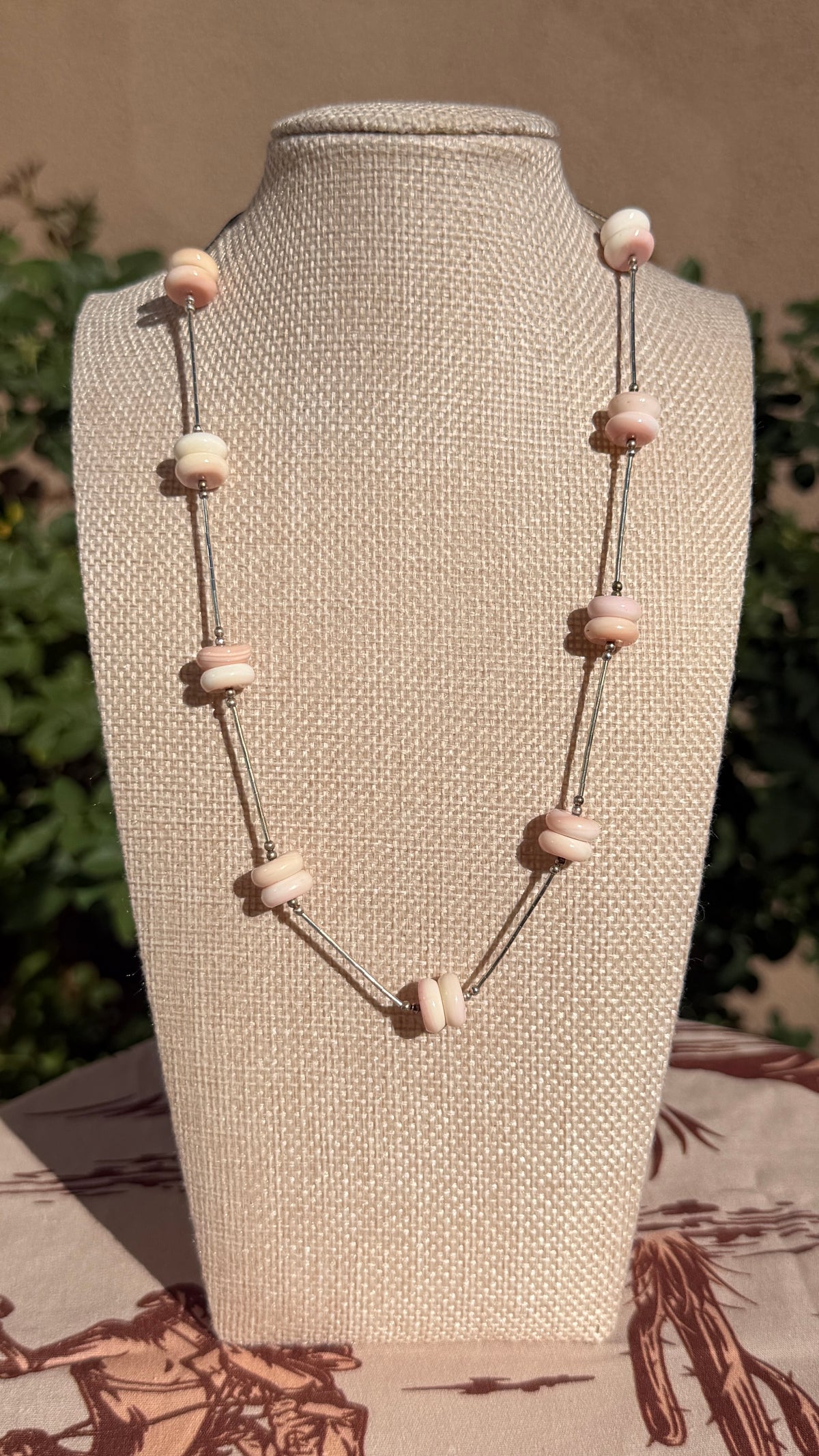 Pink Conch & Liquid Silver Necklace