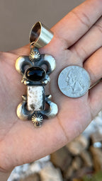 Chimney Butte White buffalo & Onyx pendant