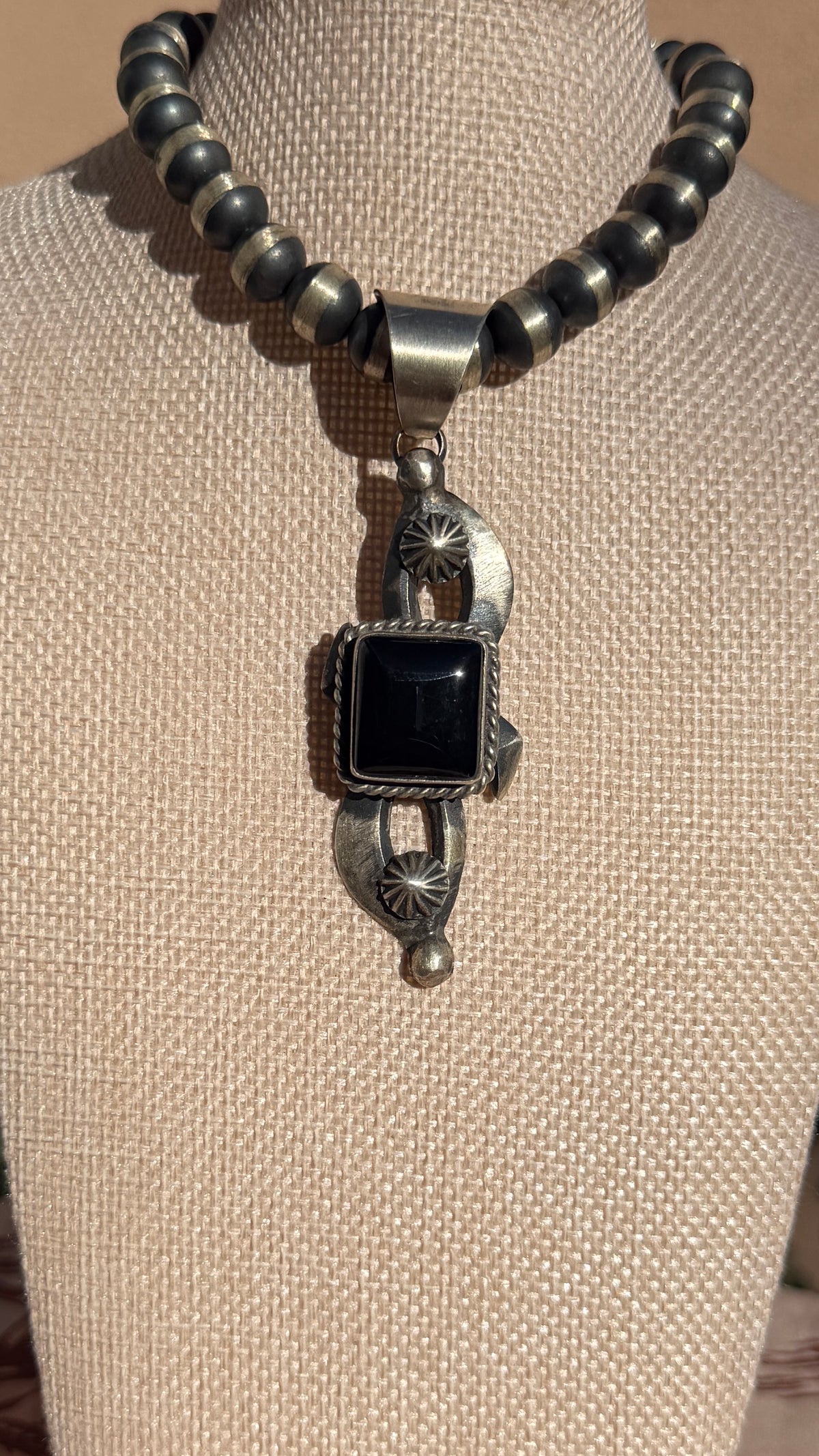 Chimney Butte black onyx pendant