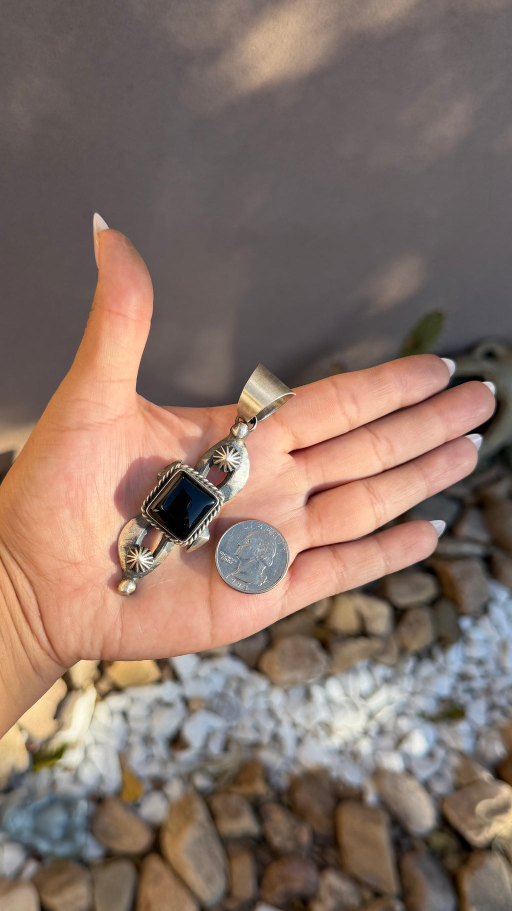 Chimney Butte black onyx pendant