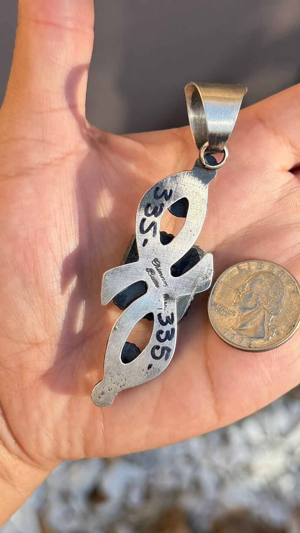 Chimney Butte black onyx pendant