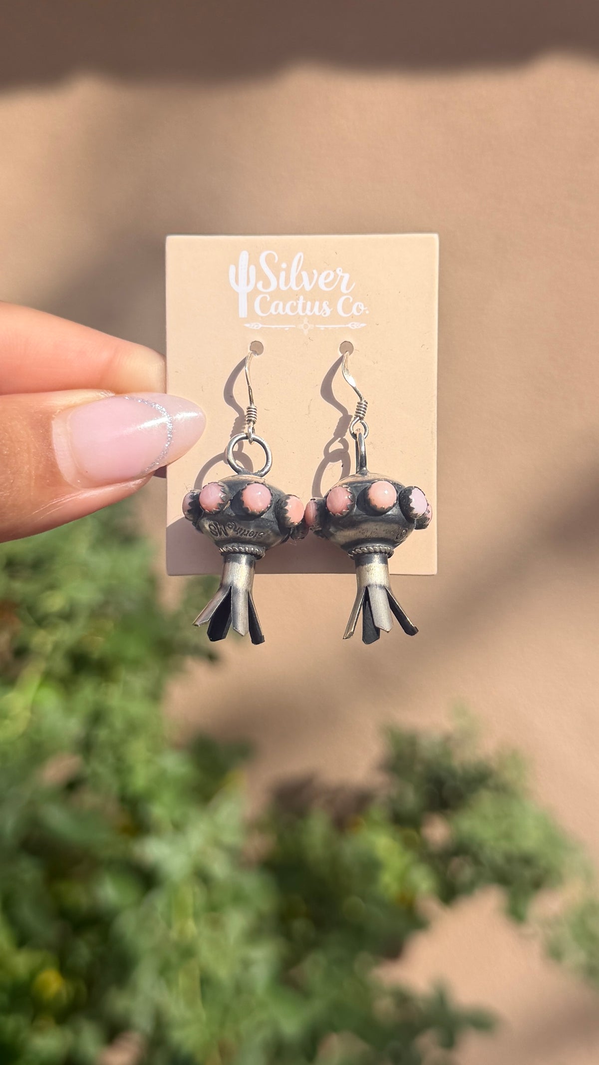 Monica Smith pearl & pink earrings