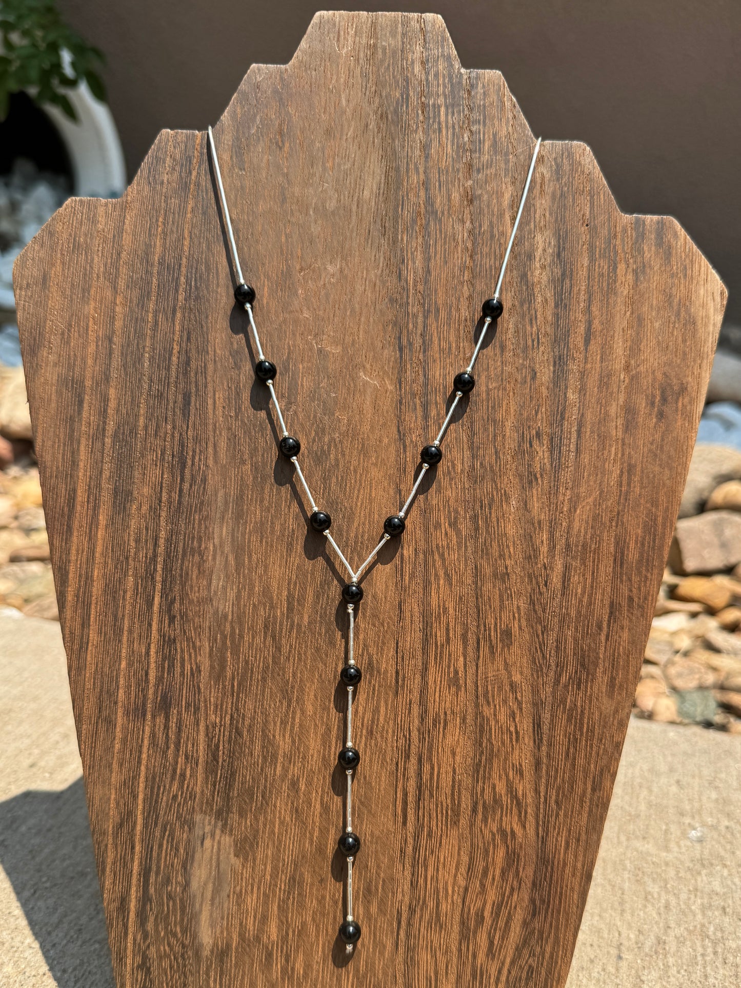 Black onyx lariat