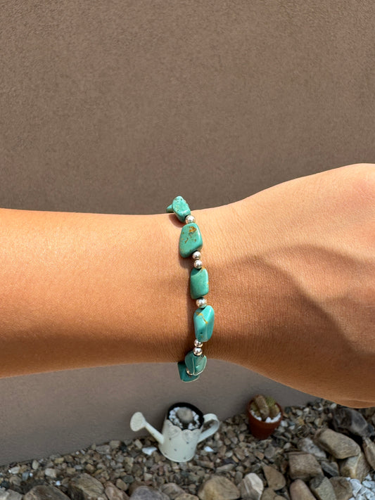 Turquoise nugget bracelet