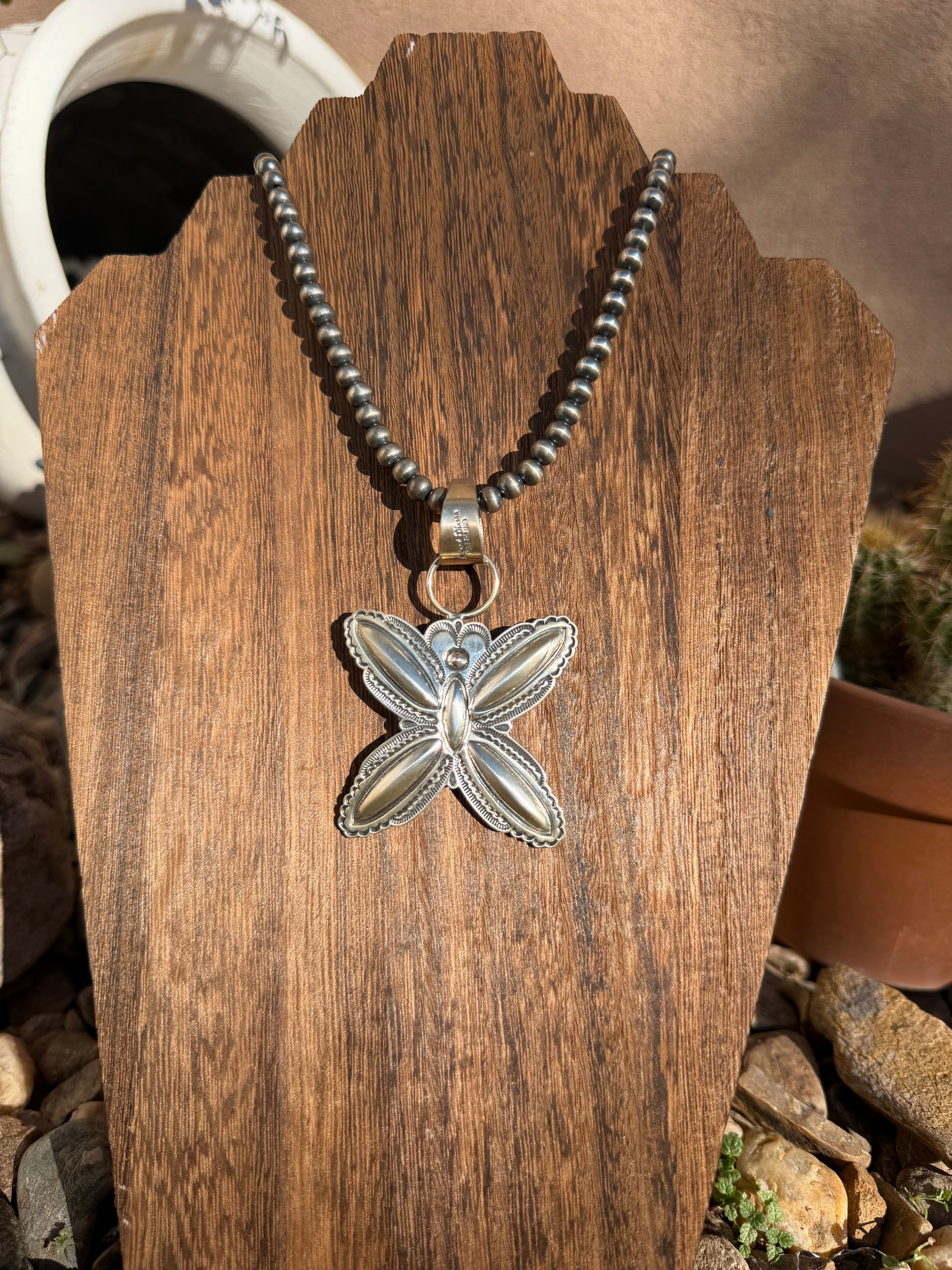 Roland Dixon Butterfly pendant & Pearls