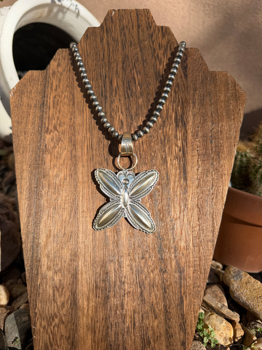 Roland Dixon Butterfly pendant & Pearls