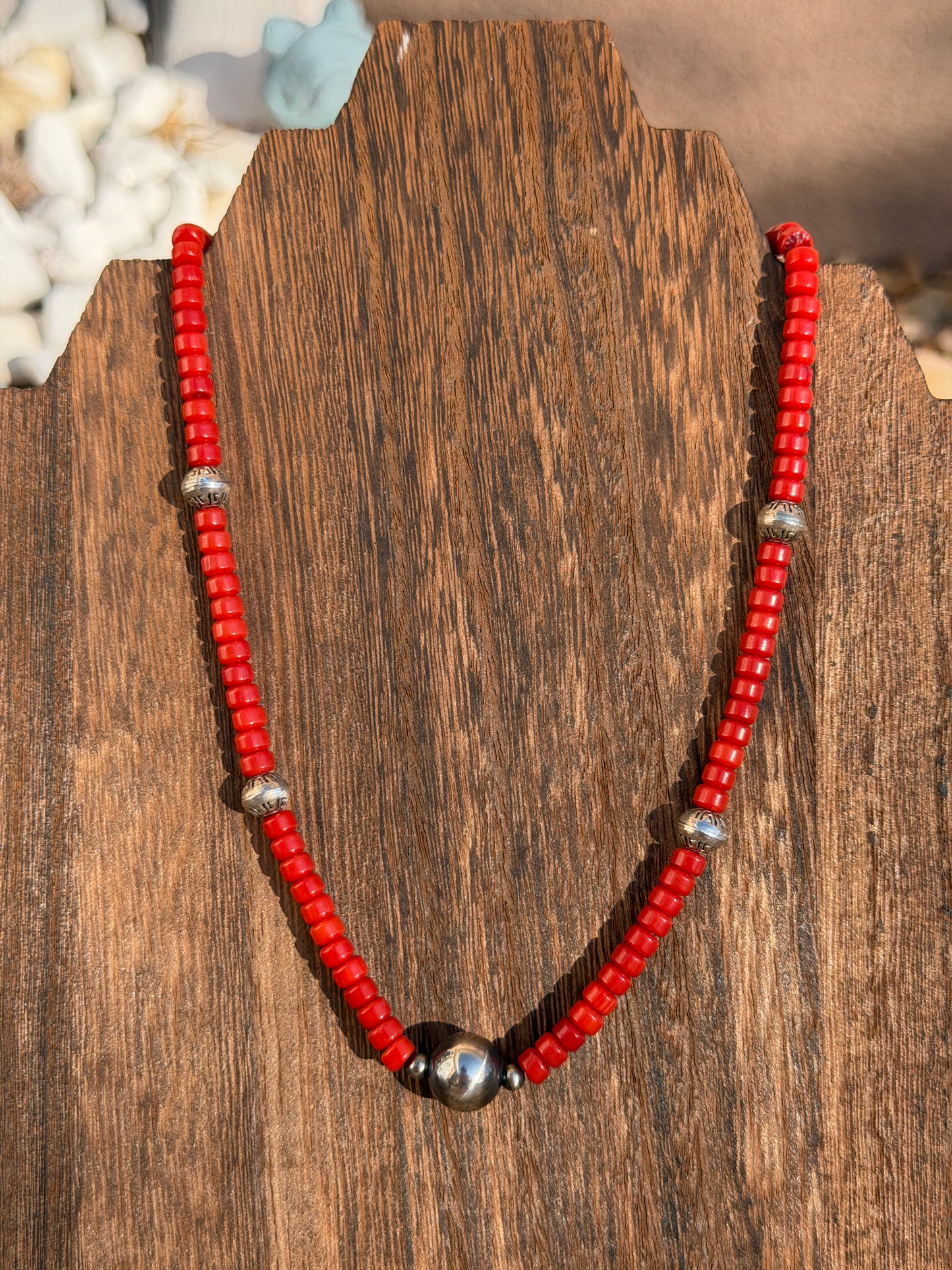 Red coral & Silver