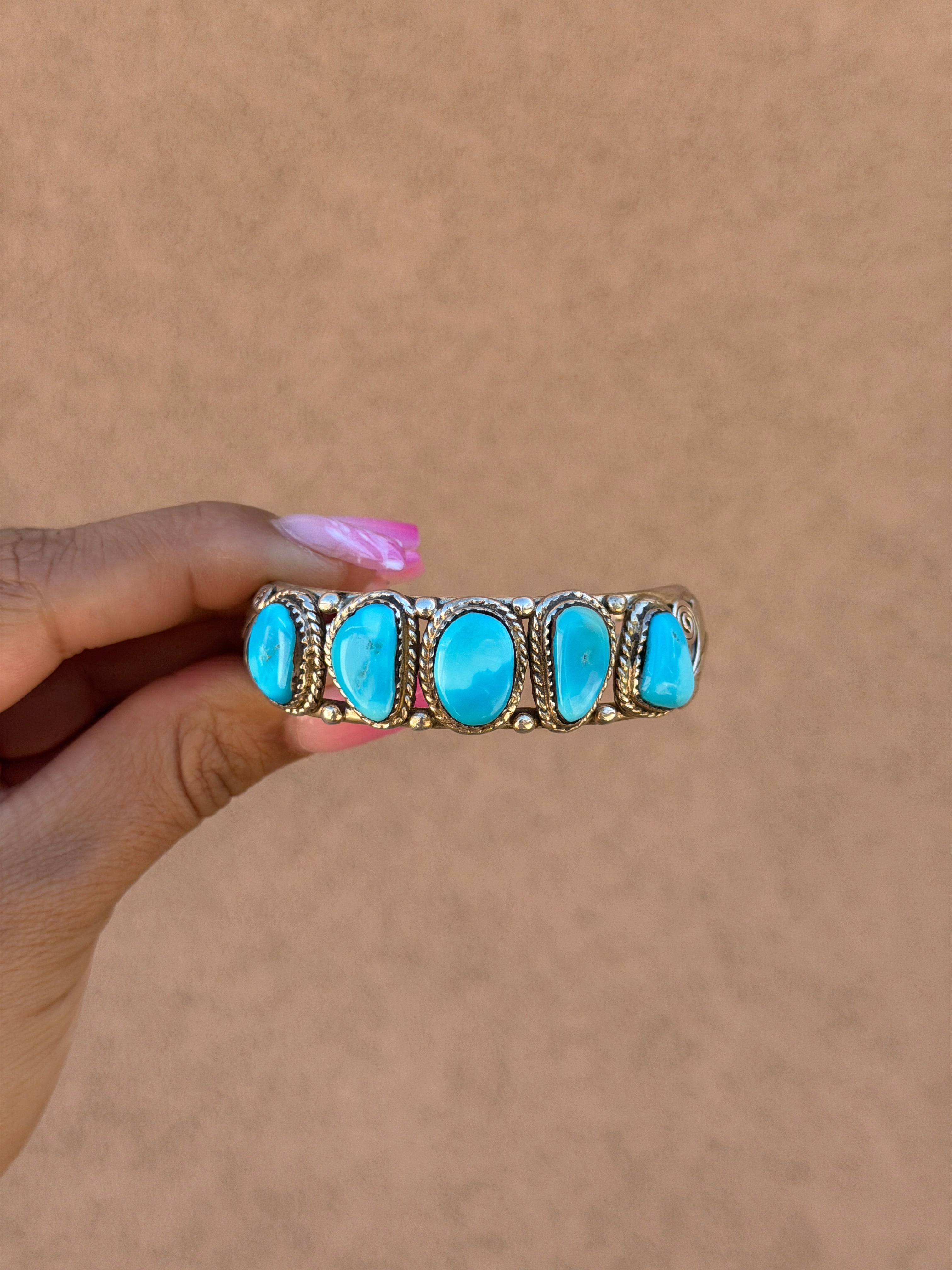 5 stone Turquoise Cuff