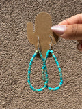 Turquoise heishi loop earrings