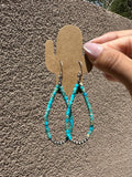 Turquoise heishi loop earrings with silver pearls